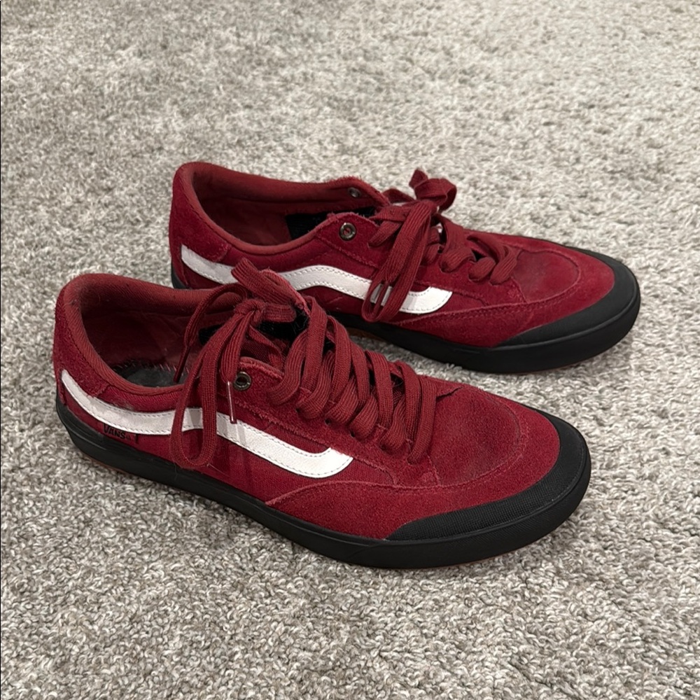 Vans Men's Maroon and Black Sneakers
